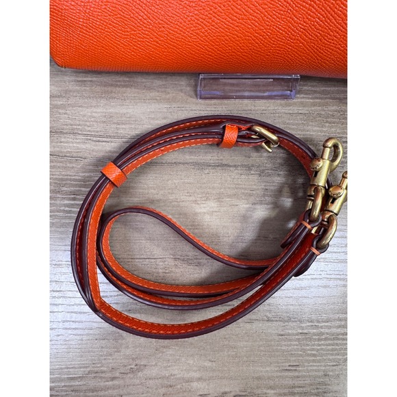 Coach‎ Orange Pebble Leather Crossbody Bag With Front Pocket - Picture 12 of 12